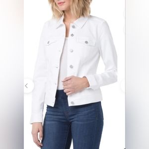 Womens Liverpool White Denim Jean Jacket - Size Large